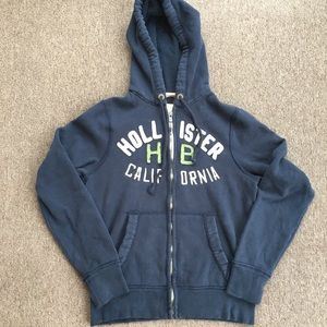 Men’s Medium Hollister full zip navy hoodie